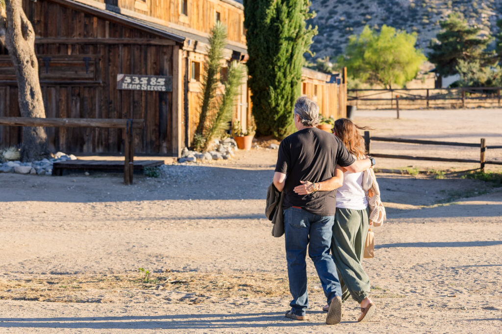 David and Lisa walking toward the Soundstage shortly before their surprise proposal.
